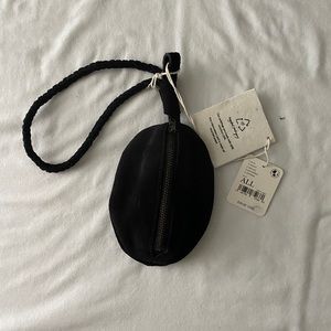 Free People Kingsley Black Suede Wristlet